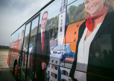 Beschriftung Busbeschriftung Sparkasse Wasserburg Fahrzeugbeschriftung Brei Werbetechnik