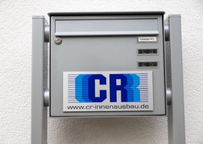 Schild Briefkastenschild CR Innenausbau Amerang