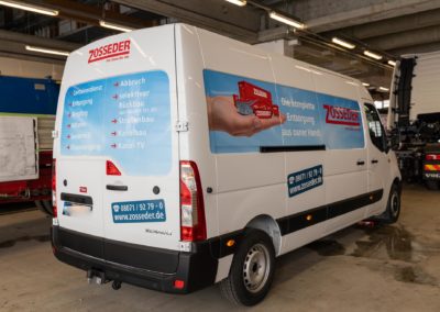 Fahrzeugbeschriftung Transporter Zosseder Wasserburg
