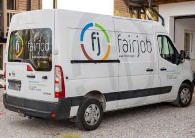Fahrzeugbeschriftung Fairjob Attl Wasserburg