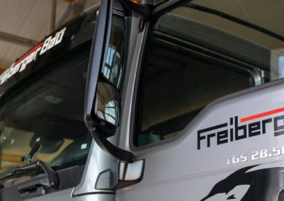 Beschriftung LKW Freiberber Bau Edling