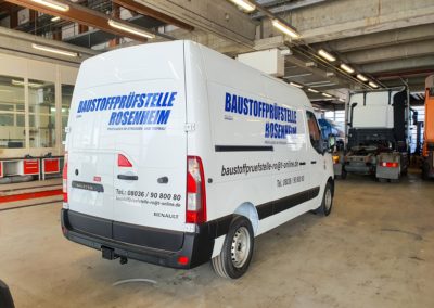 Fahrzeugbeschriftung Baustoffprüfstelle Rosenheim
