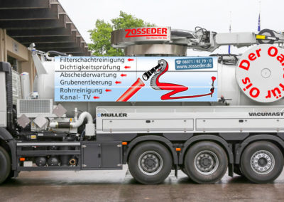 Zosseder Fahrzeugbeschriftung Saugwagen Wasserburg