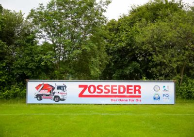 Werbebande Zosseder Fußballplatz Eiselfing