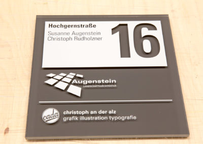 Schild aus Acrylglas design von christoph an der alz